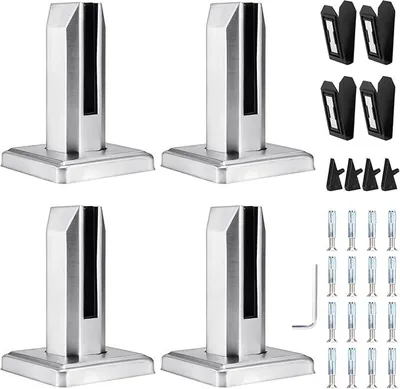 Produktbild von Glasklemme, 8–12 mm, Edelstahl, Glasclip, Rückenverbindung, verstellbare Klemmhalterung für Geländer, Treppengeländer