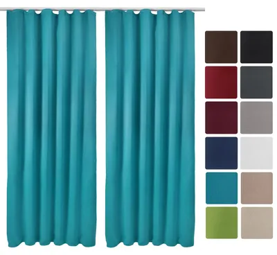 Immagine prodotto di Beautissu Set di 2 tende oscuranti Amelie BK, turchese, 140x245 cm