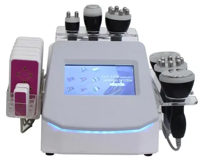 Immagine prodotto di Apparecchio per la riduzione del grasso corporeo tramite cavitazione - 7 in 1 - Ultrasuoni a 120 kHz - Cuscinetti a vuoto e laser - Radiofrequenza - Riduzione della cellulite e rassodamento cutaneo - Spina UE
