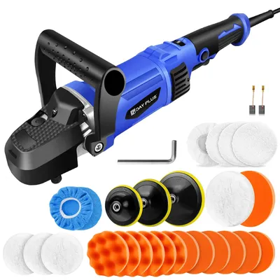 Immagine prodotto di Lucidatrice elettrica per auto con set di accessori - Lucidatrice professionale - 6 velocità - 800–3500 giri/min - 5000 W - 220 V - Dischi di lucidatura da 12,7/15,2/17,8 cm