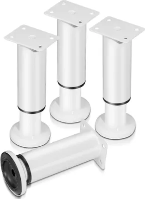 Produktbild von TolleTour 4er Set Möbelfüße Tischbeine Sockelfuß Tischfuß Möbel Weiß，Höhenverstellbar 180-300 mm