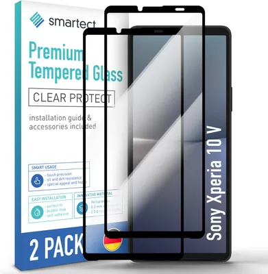 Produktbild von 2x Schutzglas Panzerfolie Full Screen für Sony Xperia 10 V Displayschutz Glas