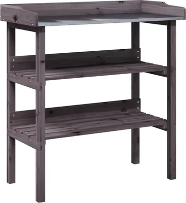 Obrázek produktu pro vidaXL Sázecí stolek s policemi šedý 78x38x82,5 cm masivní jedlové dřevo