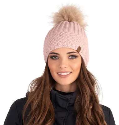 Immagine prodotto di Vivisence cappello con pompon da donna misura universale - copricapo caldo per l'inverno autunno Elegante cappello con pompon in Pelliccia sintetica per donne Cappello classico - Rosa