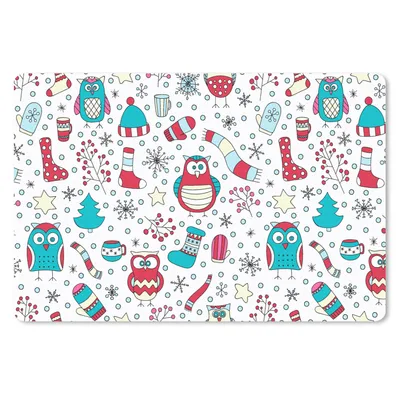 Produktbild von MuchoWow® Mauspad Mousepad Schnittmuster - Eule - Weihnachten 27x18 cm - Mousepads - Maus Mat - Pad - Mausunterlage - Büroartikel - Desk Matten