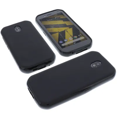Produktbild von foto-kontor Hülle kompatibel mit CAT S42 Tasche Gummi TPU Schutz Handytasche schwarz