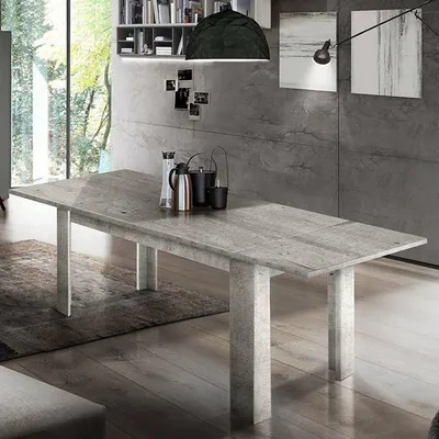 Immagine prodotto di Dmora Tavolo Allungabile Arizon 90x190x75h cm Grigio, Allungabile 10 Posti Italy