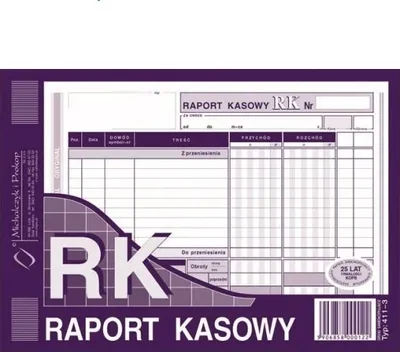 Zdjęcie produktu dla Raport kasowy 411-3 A5, 80 kartek