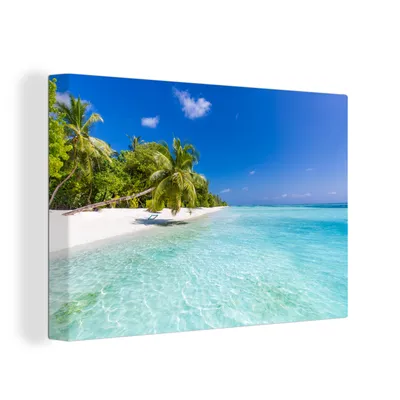 Zdjęcie produktu dla OneMillionCanvasses® - Obraz na płótnie - 150x100 cm, Morze - Tropiki - Palmy, grafika ścienna, dekoracja ścienna