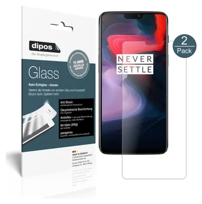 Produktbild von 2x Schutzfolie für OnePlus 6 matt - Anti-Shock 9H Folie dipos Glass Displayfolie