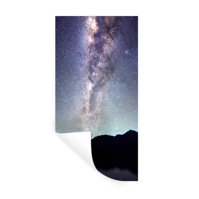 Produktbild von MuchoWow® Wandtattoo Wandsticker Wandaufkleber Die blau leuchtende Milchstraße 80x160 cm Selbstklebend und Repositionierbar - Sticker - Dekorfolie