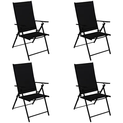 Produktbild von DEGAMO Gartenstuhl Klappsessel MILANO, Metall anthrazit Kunstgewebe schwarz 4 St