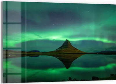 Produktbild von DEQORI Glasbild Echtglas 90x60 cm 'Magischer Lichttanz' Wandbild Bild modern Deko