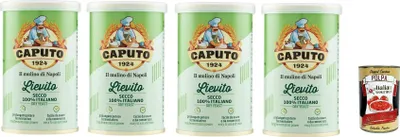 Produktbild von Mulino Caputo Lievito Secco - 100% Italienische Trockenhefe 4x 100g + Italian Gourmet polpa 400g