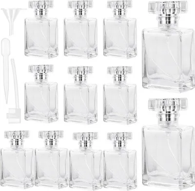 Produktbild von Tragbare 30 ml glazen parfumverstuiver set - 12 Einheiten für unterwegs mit Schöpferschaufel und Tropftrichter