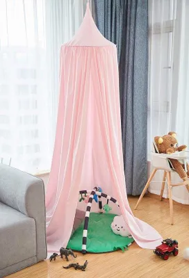 Produktbild von Famanu Betthimmel Mädchen Rosa - Spielzelt & Moskitonetz für romantische Schlafzimmerdekoration