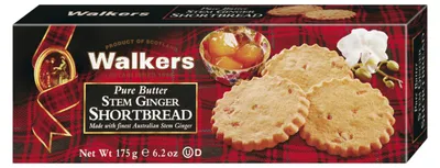 Immagine prodotto di Walkers Stem Ginger Shortbread, biscotti scozzesi al burro con zenzero, 175 g