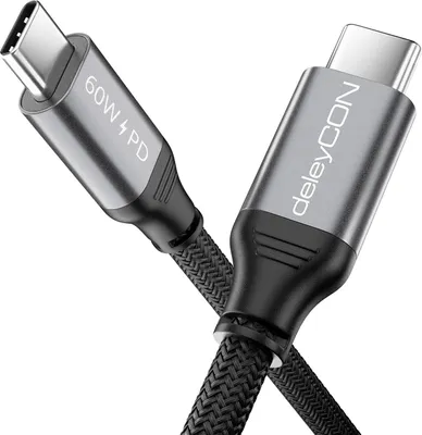 A close-up studio shot of a USB-C cable.