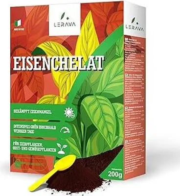 Produktbild von LERAVA® Eisenchelat 200g x 2 - bekämpft effektiv Eisenmangel - eisendünger für alle Pflanzenarten - sorgt für kräftiges Grün - eisendünger hortensien
