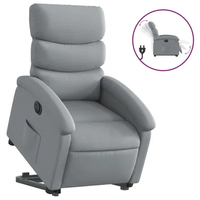 Immagine prodotto di Poltrona Reclinante Alzapersona Elettrica Grigio Chiaro Tessuto