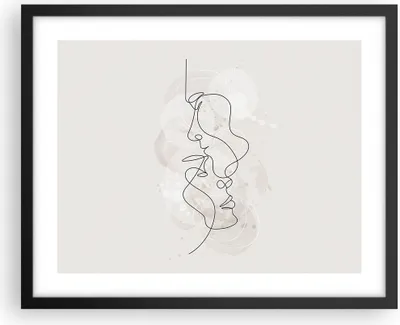 Produktbild von Gerahmtes Poster - Schwarzer Rahmen - Einzeilig Mann Frau - 50x40 cm - Wand Bild - Wanddeko - Wandbilder - Kunstposter - Wandposter - Bilderrahmen - Bilder - Kunstdruck - P2BAA50x40-4629