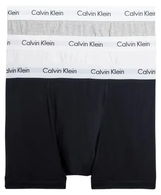 Image de Calvin Klein boxer 3 pack Coton stretch trunks black / grey heather / white hommes