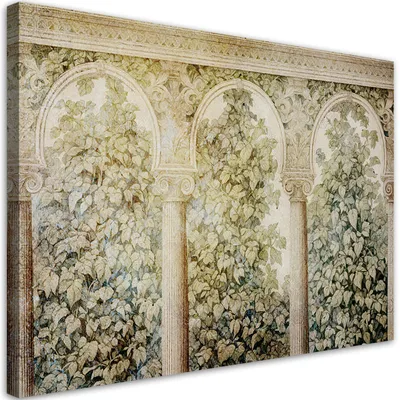 Produktbild von Leinwandbild Efeusäulen Pflanzen 60x40 Feeby Beige bild für die wand bereit zum aufhängen