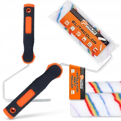 Produktbild von Polax 15 cm Malerrollen-Set mit Griff, faziert