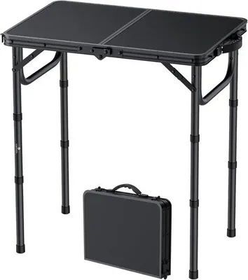 Produktbild von Famanu Klapptisch Aluminium und MDF mit 3 Höhenverstellmöglichkeiten - 58 x 40 cm