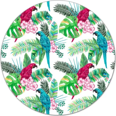 Produktbild von Glas-Herdabdeckplatte Glaskeramikkochfeld-Abdeckung Schneideplatten - 40 cm - Tropische Papageien