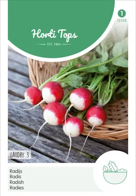 Produktbild von Radies Rund Rot Weiß Gaudry | Radieschensamen von Hortitops