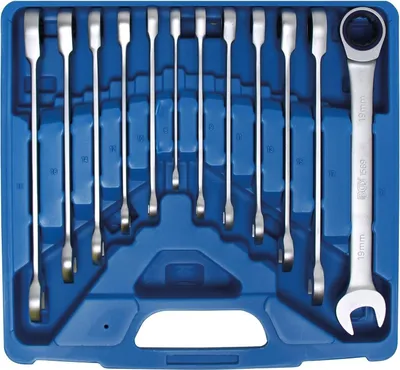 Imagen del producto de Juego de llaves combinadas con trinquete BGS technic, peso: 1,96 kg