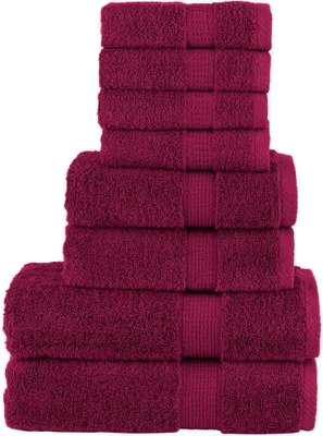 Produktbild von 8 tlg. Premium-Handtuch-Set SOLUND Bordeaux 600 g/m²