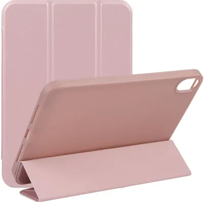 Produktbild von Mobigear Dreifach-Faltetui für iPad Mini 6 (2021), aus TPU und Kunstleder, Klapphülle – Roségold