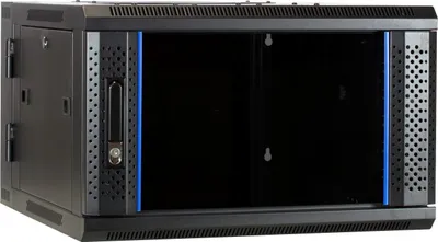 Produktbild von Azerty DS6606-Double, Wandmontiertes Regal, 6U, Verbessertes Kabelmanagement, 18 kg, Schwarz