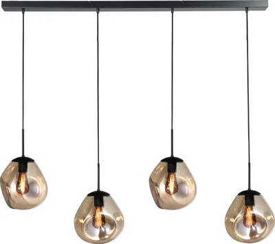 Produktbild von masterlight Pendelleuchte Lava 4-flammig Glas Gold 130x24cm