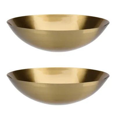 Produktbild von 2er Set Edelstahl Schale Gold Ø 27 cm Schüssel Salatschüssel Küchenschüssel Servierschüssel Edelstahlschüssel