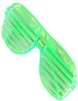 Produktbild von LED-Sonnenbrille, leuchtet im Dunkeln, blinkende Licht-Shutter-Schatten-Brille für Halloween-Party, Grün