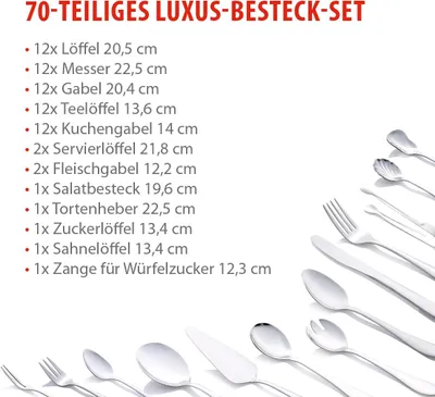 Obrázok produktu pre Sada príborov ALPINA, 70 dielov, nerezová oceľ