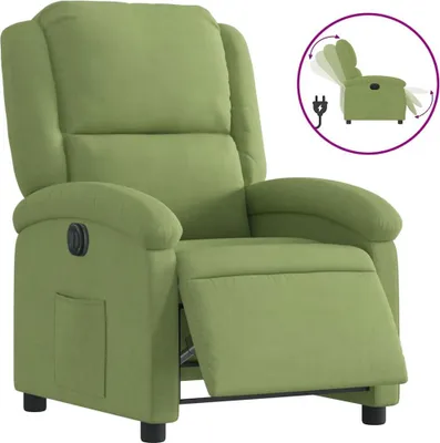 Image de vidaXL Fauteuil relax électrique vert clair velours
