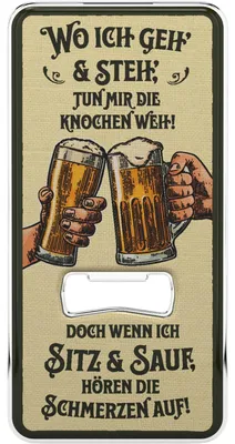 Flesopener – lustiger Bieröffner, magnetisch, Metall, 1 Stück