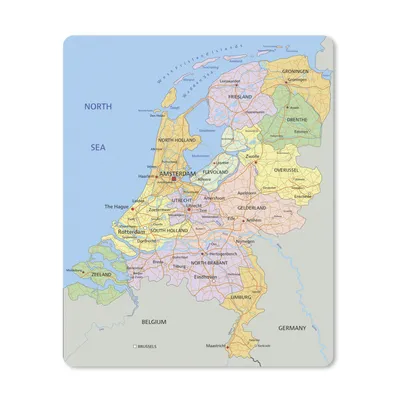 Produktbild von MuchoWow® Mauspad Mousepad Englische Karte - Niederlande - Farben 30x40 cm - Mousepads - Maus Mat - Pad - Mausunterlage - Mausmatten