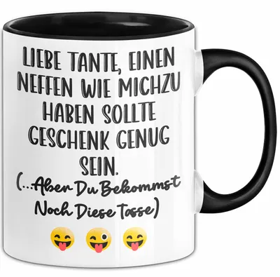 Produktbild von Tante Neffe Tasse Geschenk Lustige Geschenkidee Spruch (Schwarz)