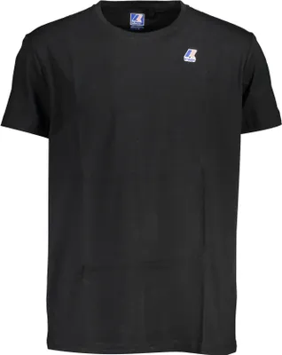 Immagine prodotto di T-shirt da uomo a manica corta nera con scollo rotondo e stampa del logo