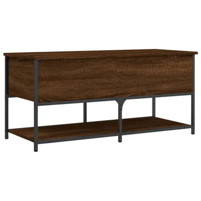 Image de vidaXL Banc avec espace de rangement brun imitation chêne 100x42,5x47 cm