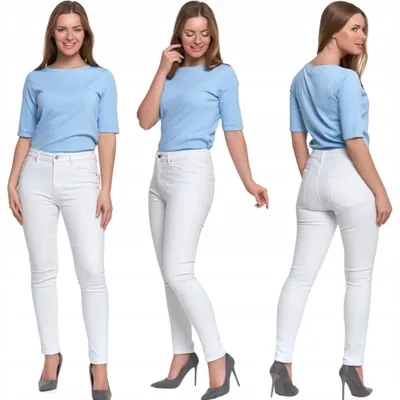 Zdjęcie produktu dla Moraj | Jeansy - rozmiar XXL - damskie jeansy białe - skinny jeans - bawełniane, białe jeansy