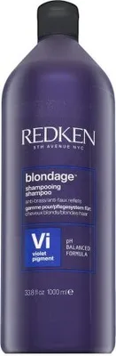 A bottle of Redken Color Extend Blondage Shampoo.