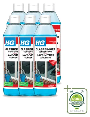Produktbild von 6 x HG Glasreiniger Konzentrat - 500 ml - Großpackung - 6 Stücke