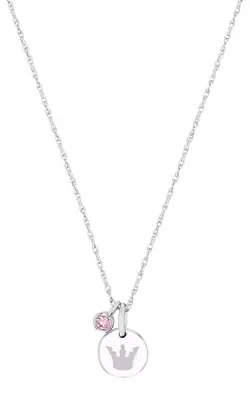 Produktbild von Lillifee Mädchen Halskette 2038744 Silber 925 mit Anhänger Krone synth. Zirkonia rosa