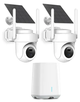 Obrázek produktu pro Solární 4K WiFi kamerový set s 2 otočnými kamerami a základnovou stanicí - KooCam
